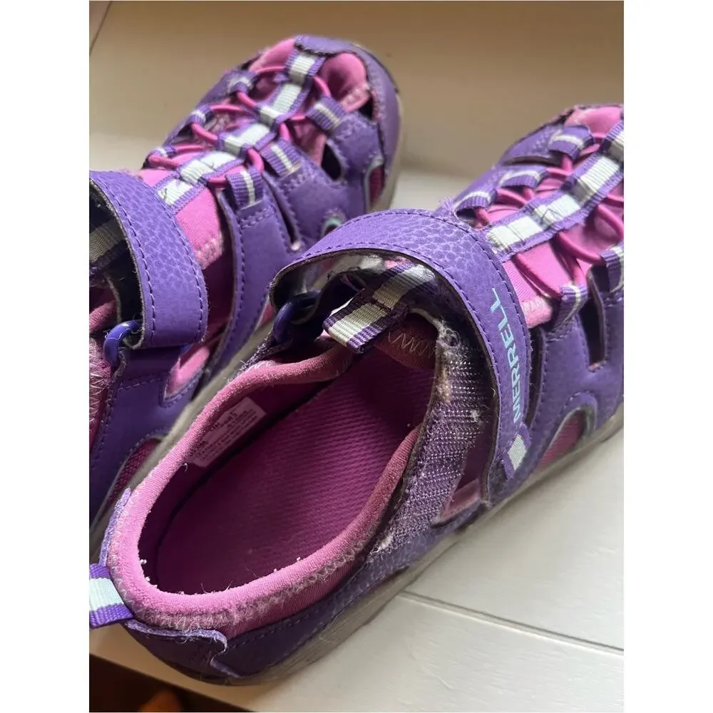 Kids Merrell Hydro H20 Hiking Water Closed Toe Sandals Girls Size 3 Pink Purple